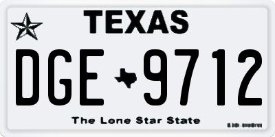 TX license plate DGE9712