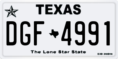 TX license plate DGF4991