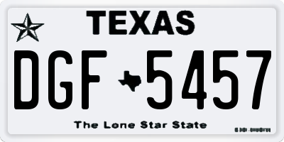 TX license plate DGF5457