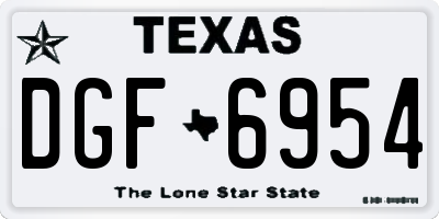 TX license plate DGF6954