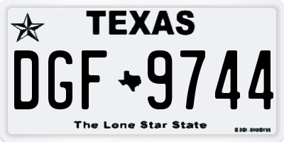 TX license plate DGF9744