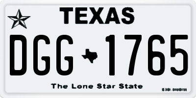 TX license plate DGG1765