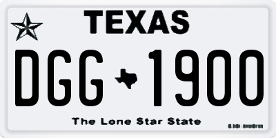 TX license plate DGG1900
