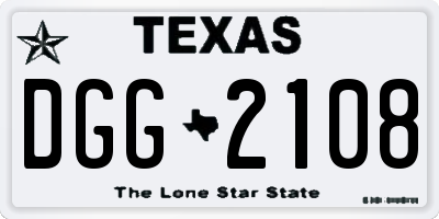 TX license plate DGG2108