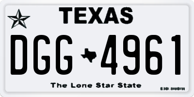 TX license plate DGG4961
