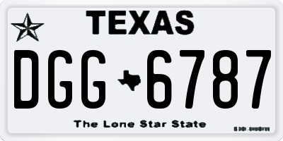 TX license plate DGG6787