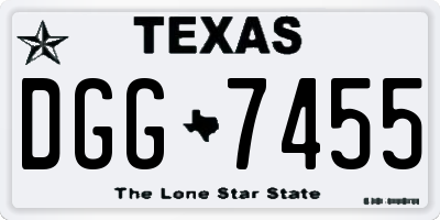 TX license plate DGG7455