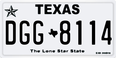 TX license plate DGG8114