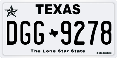 TX license plate DGG9278