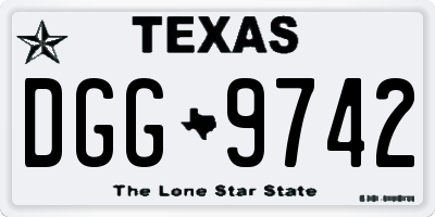 TX license plate DGG9742