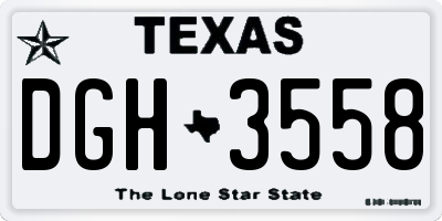 TX license plate DGH3558