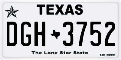 TX license plate DGH3752