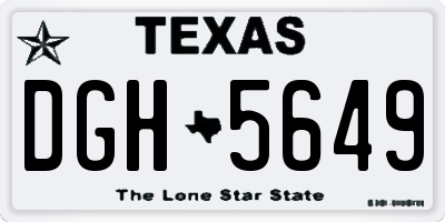 TX license plate DGH5649