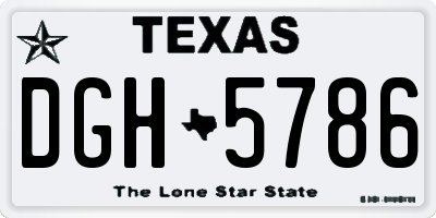 TX license plate DGH5786