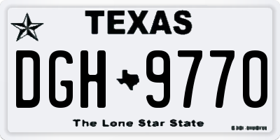 TX license plate DGH9770