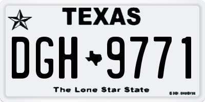 TX license plate DGH9771