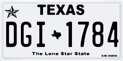 TX license plate DGI1784