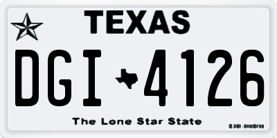 TX license plate DGI4126