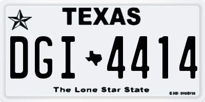TX license plate DGI4414
