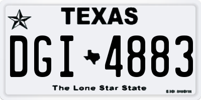 TX license plate DGI4883