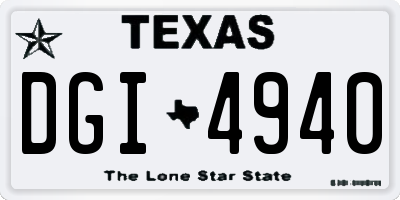 TX license plate DGI4940