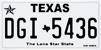 TX license plate DGI5436