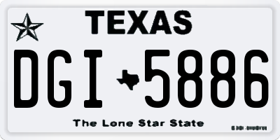 TX license plate DGI5886
