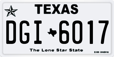 TX license plate DGI6017