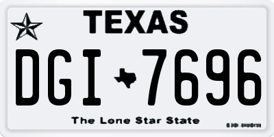 TX license plate DGI7696