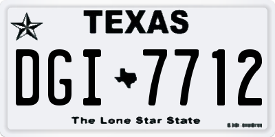 TX license plate DGI7712