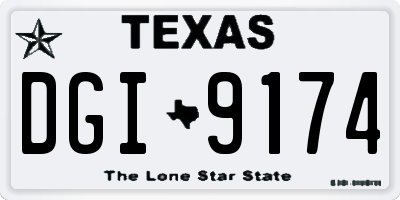 TX license plate DGI9174