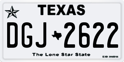 TX license plate DGJ2622