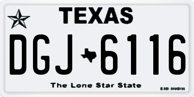 TX license plate DGJ6116