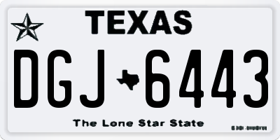 TX license plate DGJ6443