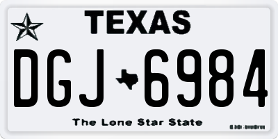 TX license plate DGJ6984