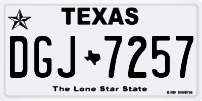 TX license plate DGJ7257