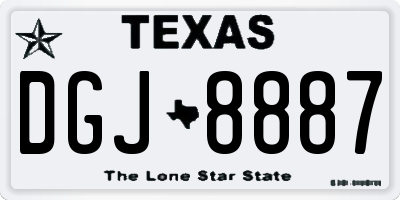 TX license plate DGJ8887