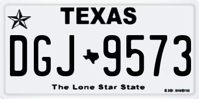 TX license plate DGJ9573