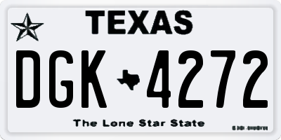 TX license plate DGK4272
