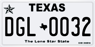 TX license plate DGL0032