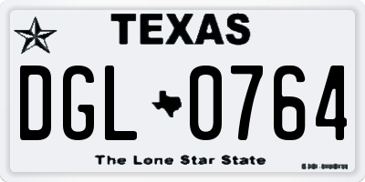 TX license plate DGL0764