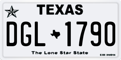 TX license plate DGL1790