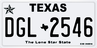 TX license plate DGL2546