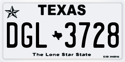 TX license plate DGL3728