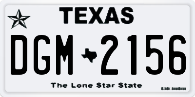TX license plate DGM2156