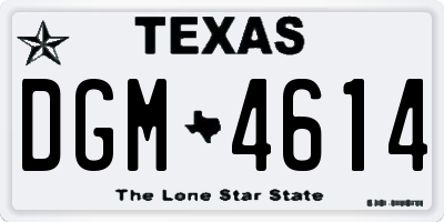 TX license plate DGM4614