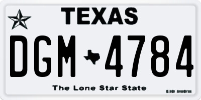 TX license plate DGM4784
