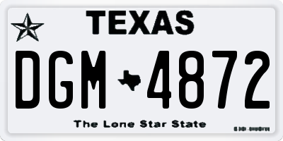 TX license plate DGM4872