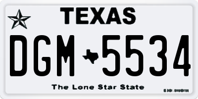 TX license plate DGM5534