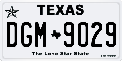 TX license plate DGM9029